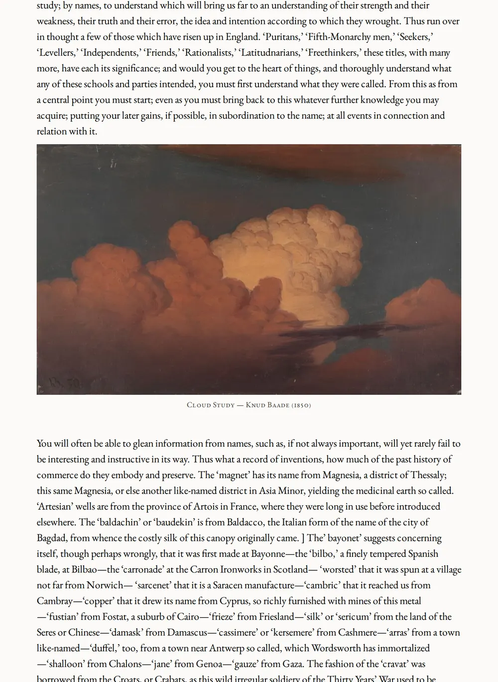 A page of On the Study of Words as set for this edition