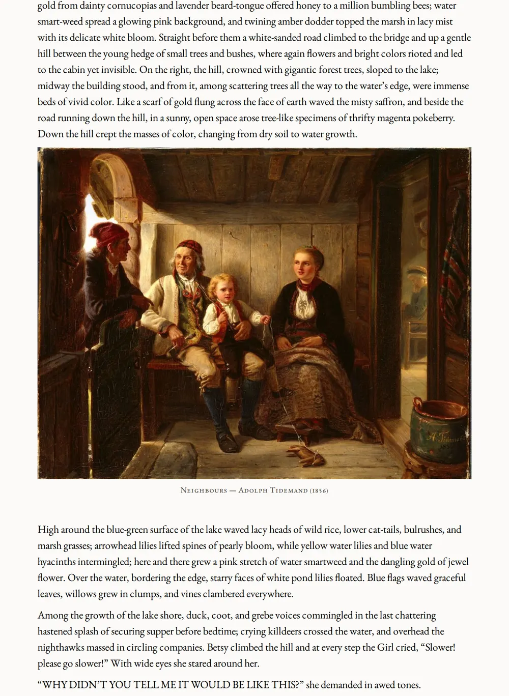 A page of The Harvester as set for this edition