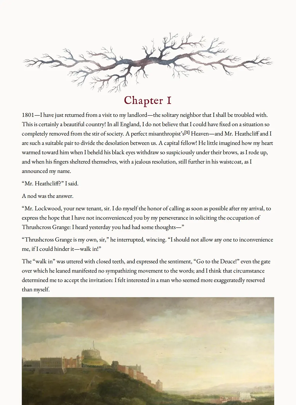 A page of Wuthering Heights as set for this edition