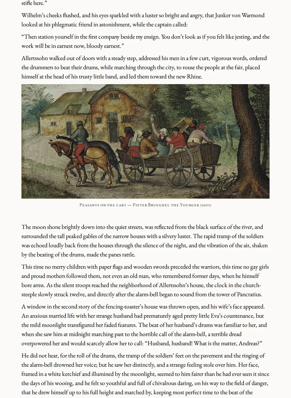 A page of The Burgomaster's Wife as set for this edition