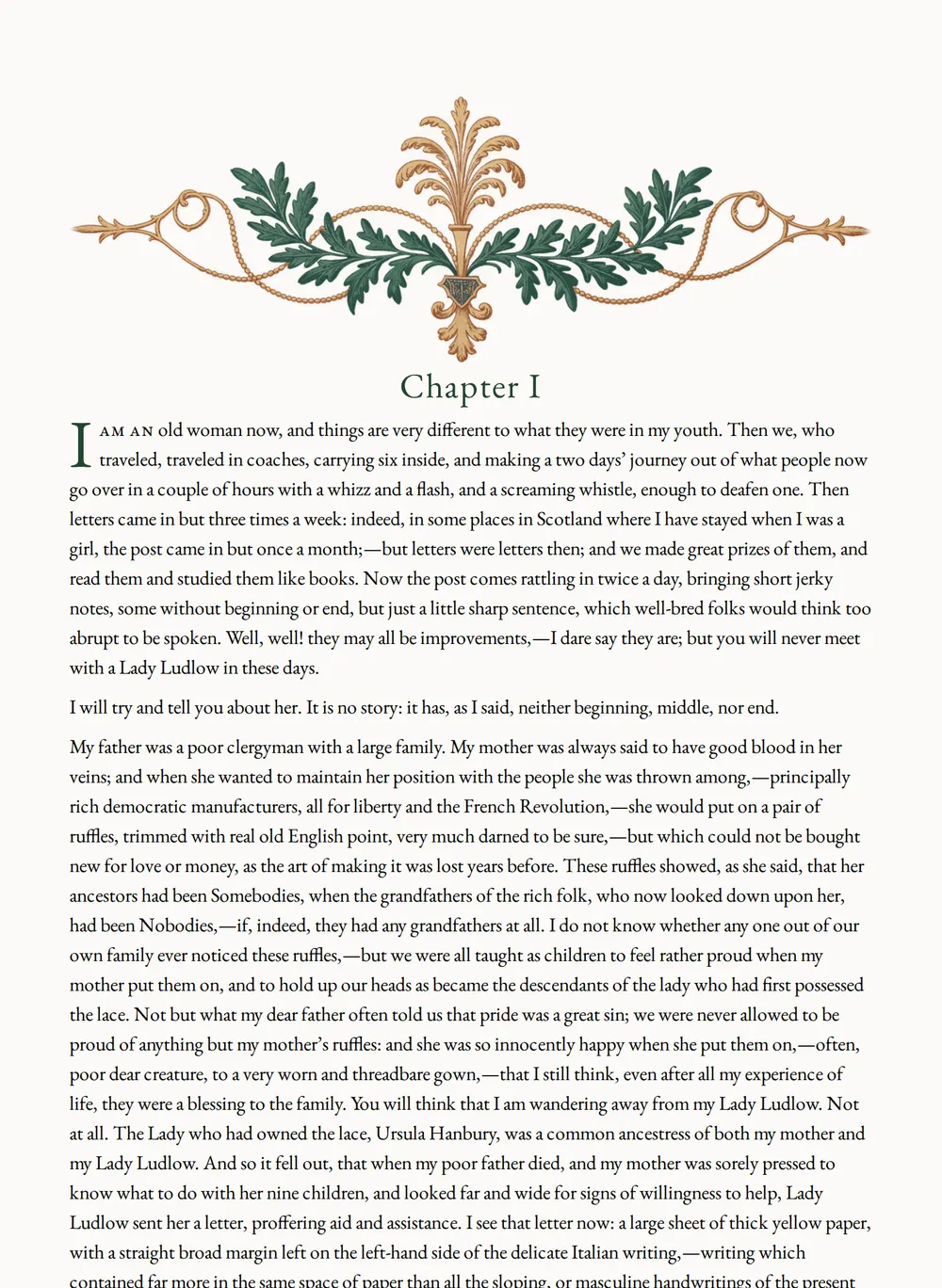 A page of My Lady Ludlow as set for this edition