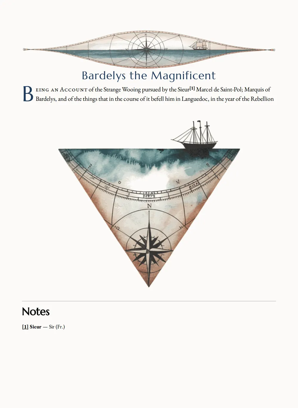A page of Bardelys the Magnificent as set for this edition
