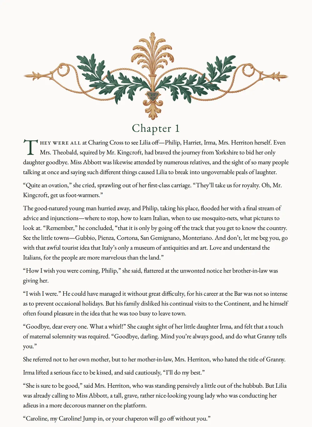 A page of Where Angels Fear to Tread as set for this edition