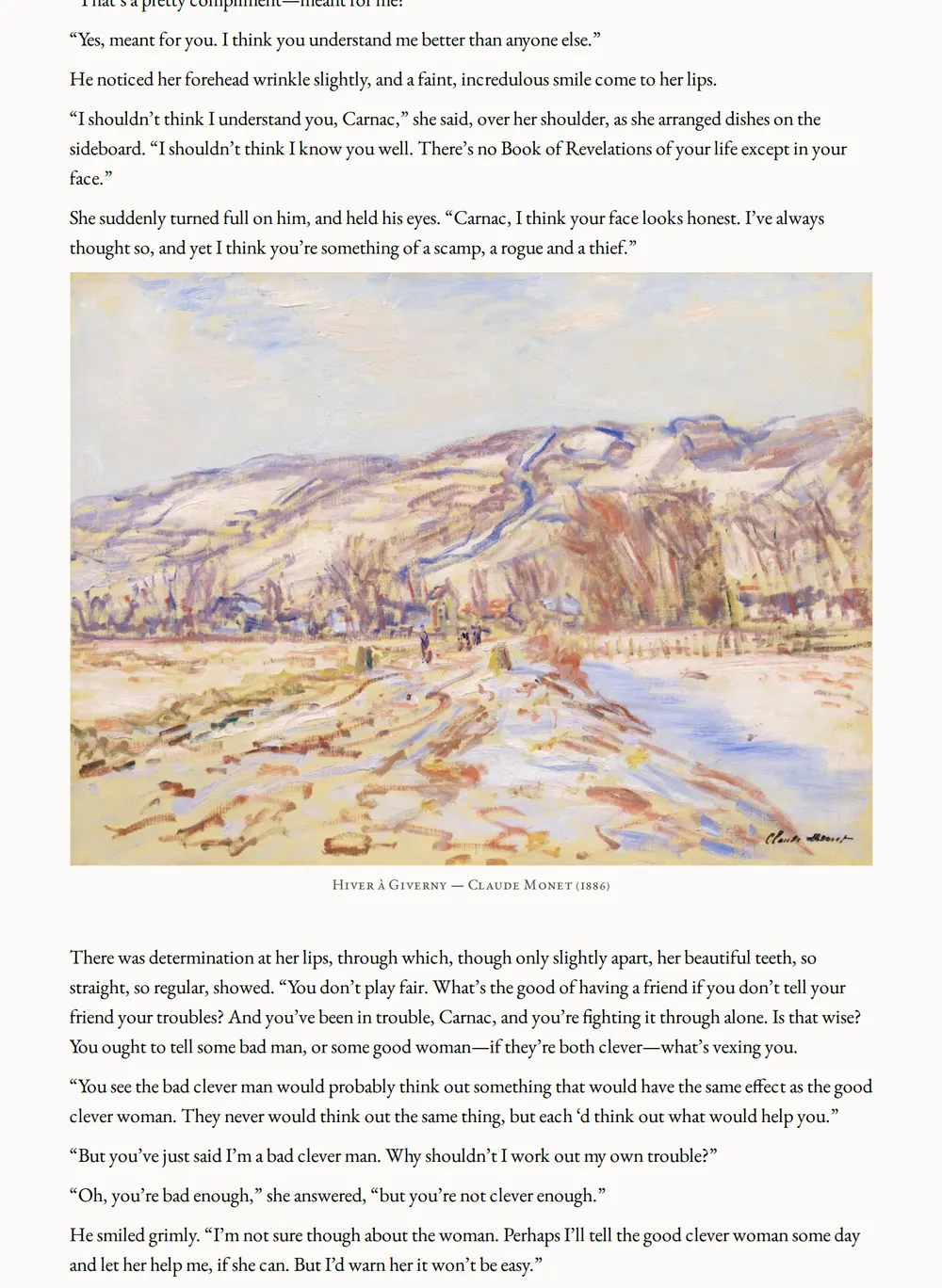A page of Carnac's Folly as set for this edition