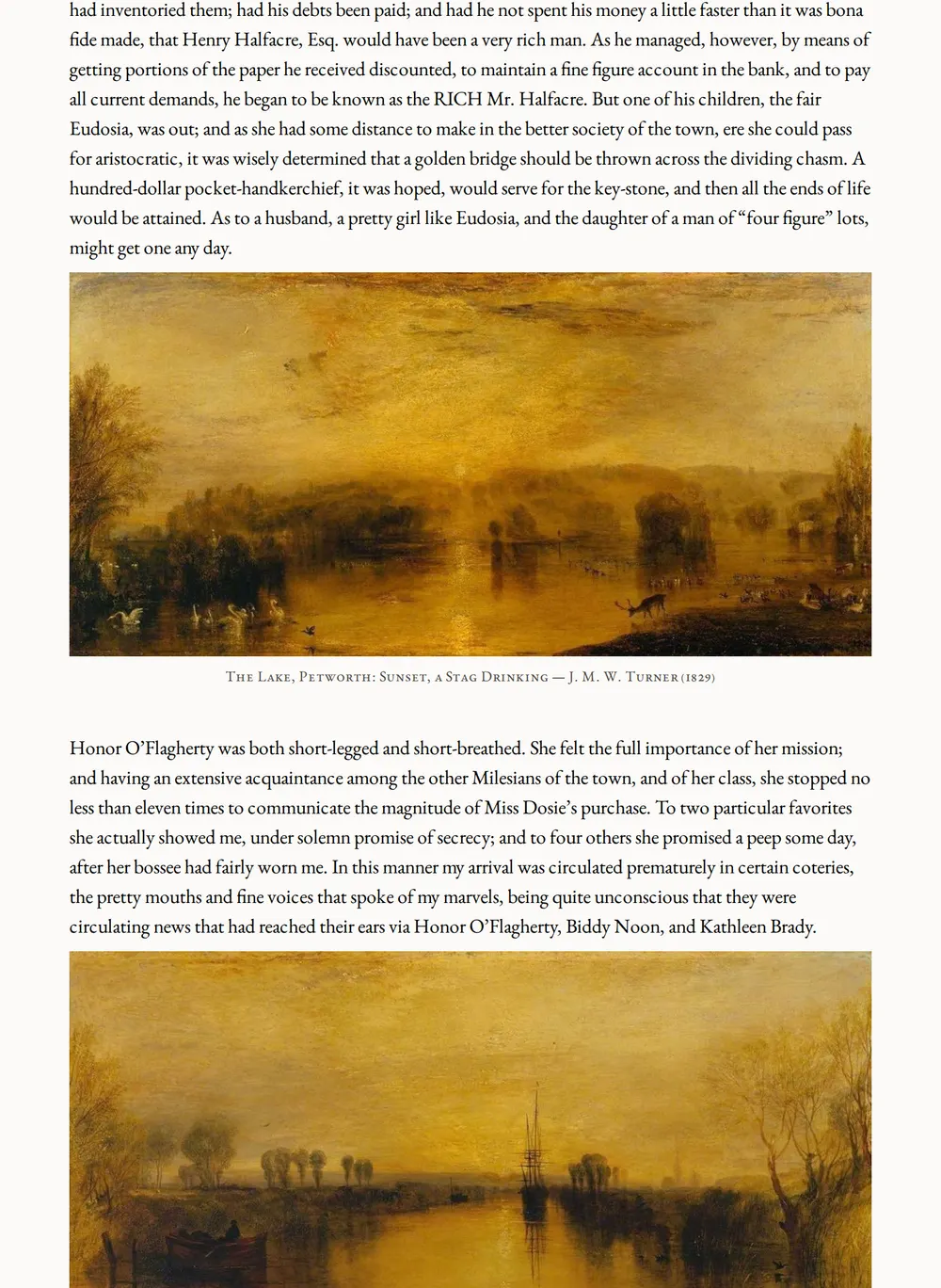 A page of Autobiography of a Pocket-Handkerchief as set for this edition