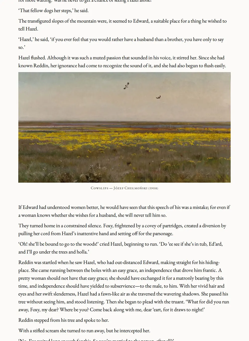 A page of Gone to Earth as set for this edition