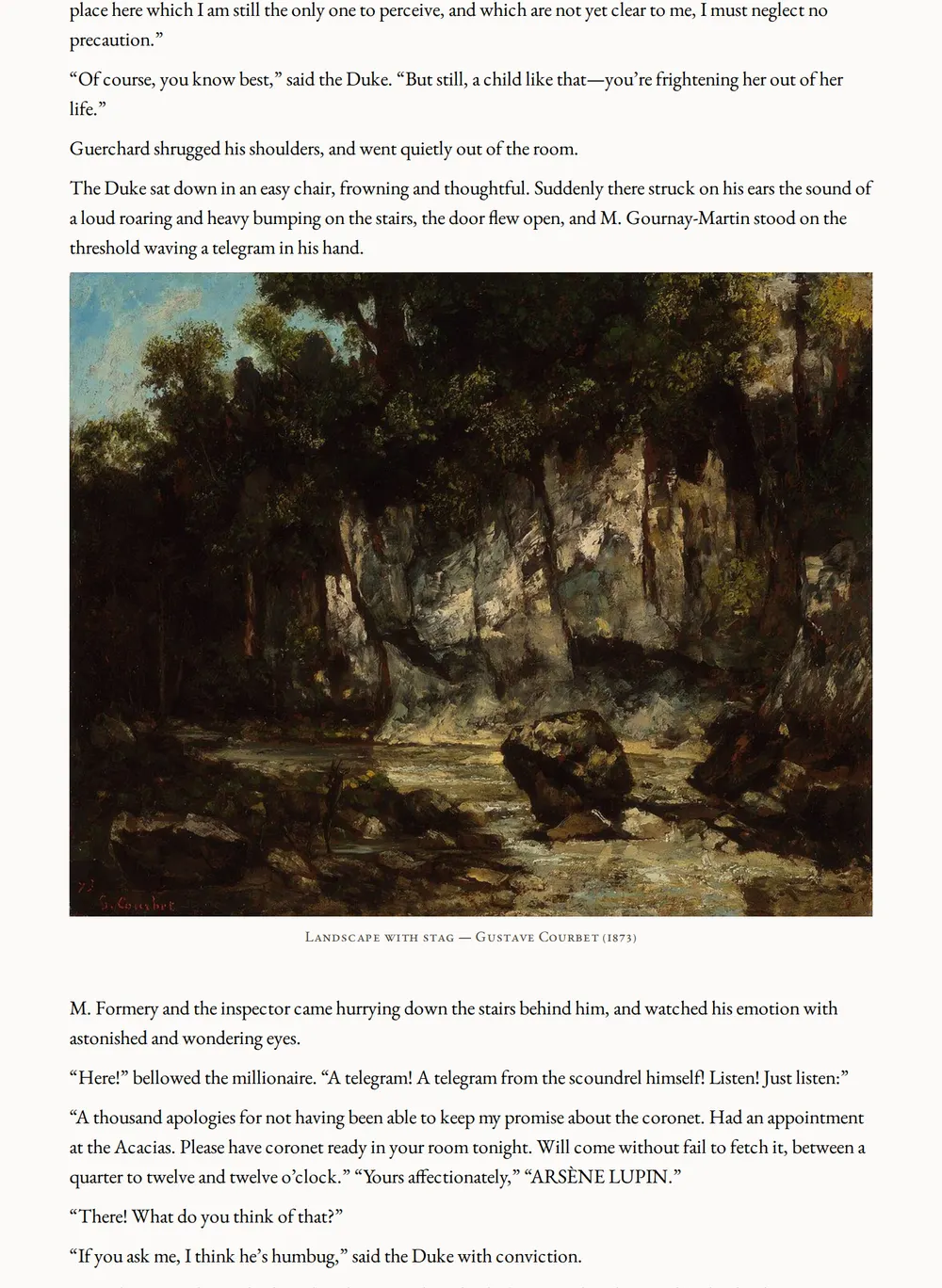 A page of Arsène Lupin as set for this edition