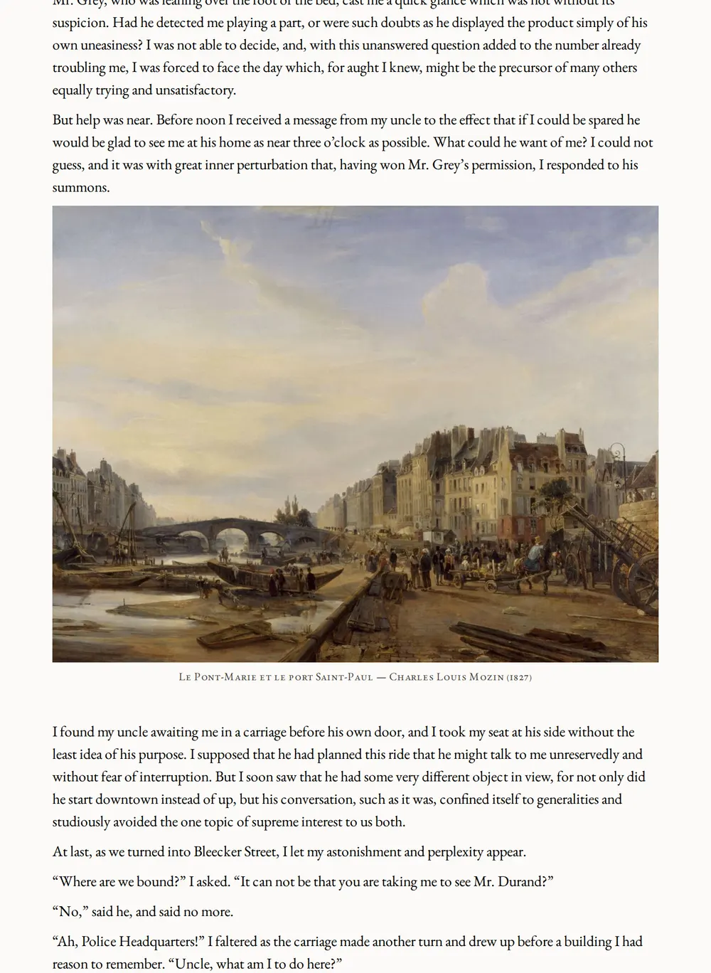 A page of The Woman in the Alcove as set for this edition