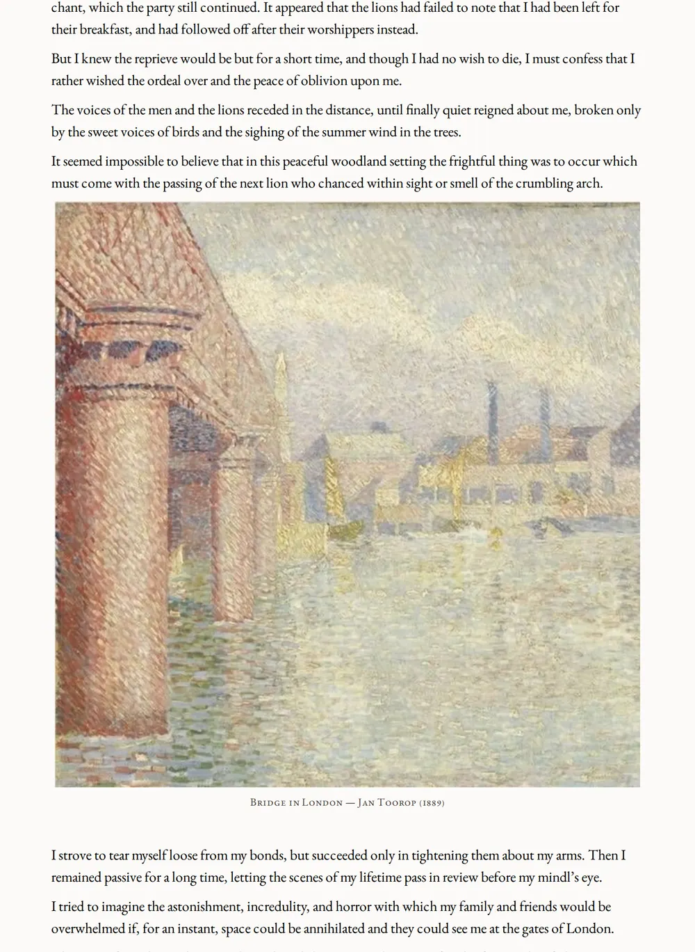A page of The Lost Continent as set for this edition