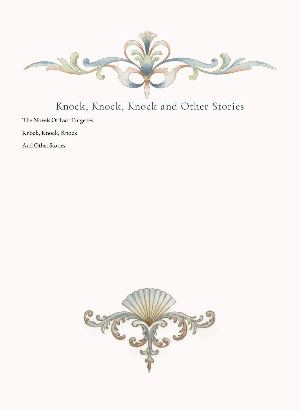 A page of Knock, Knock, Knock and Other Stories as set for this edition