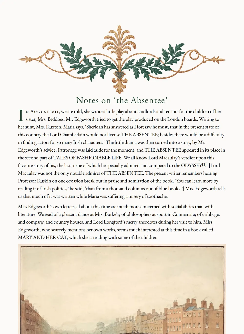 A page of The Absentee as set for this edition