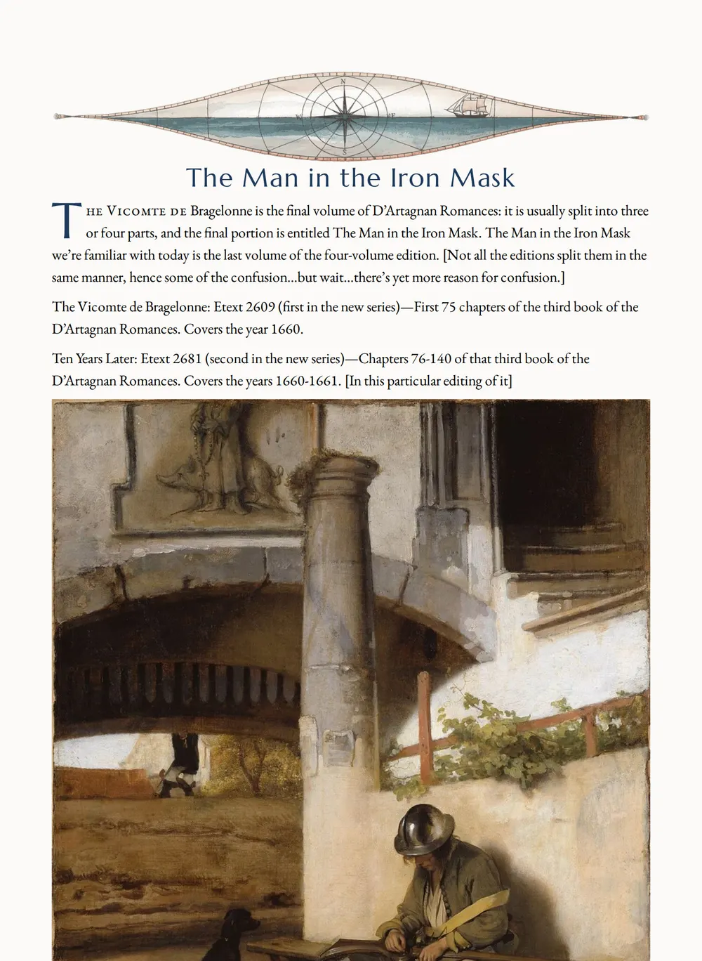 A page of The Man in the Iron Mask as set for this edition