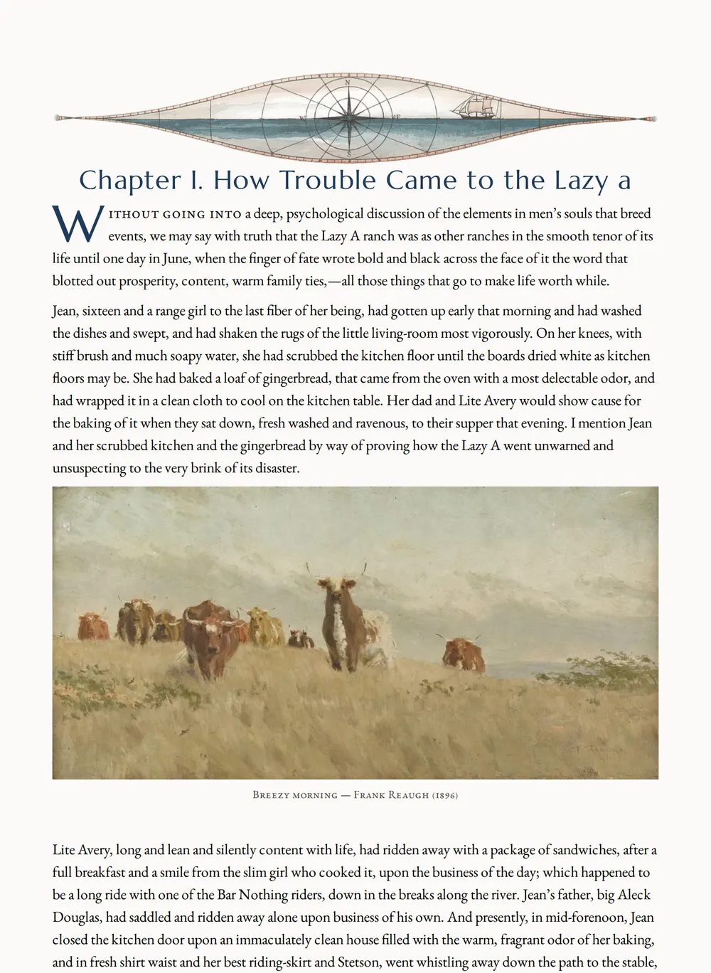 A page of Jean of the Lazy A as set for this edition