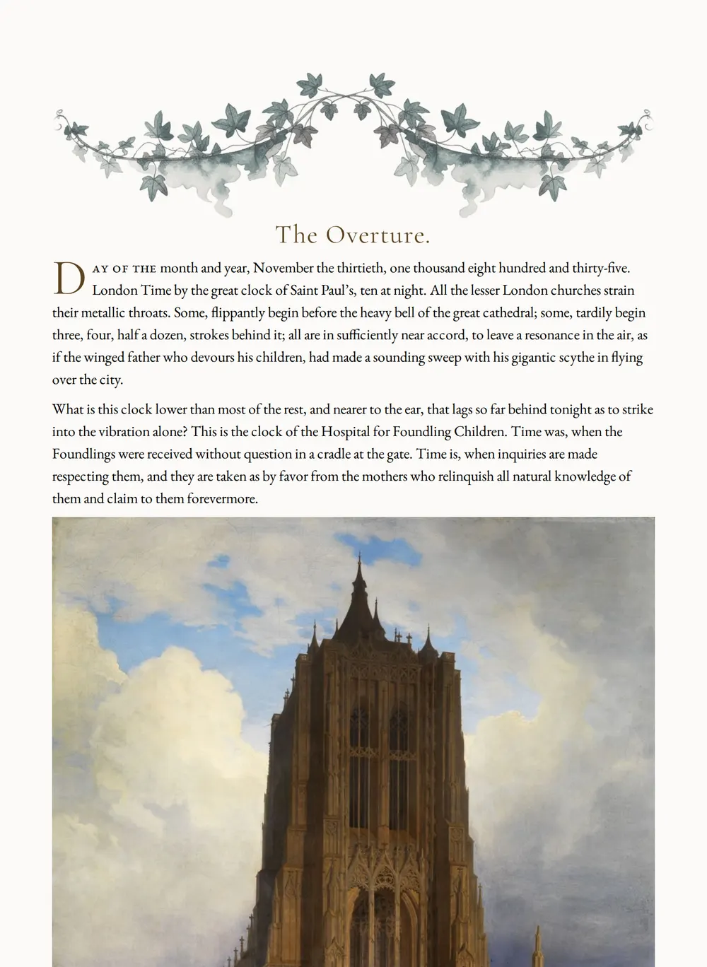 A page of No Thoroughfare as set for this edition