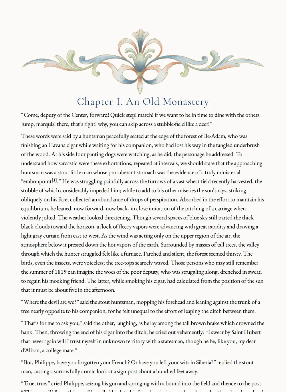 A page of Adieu as set for this edition