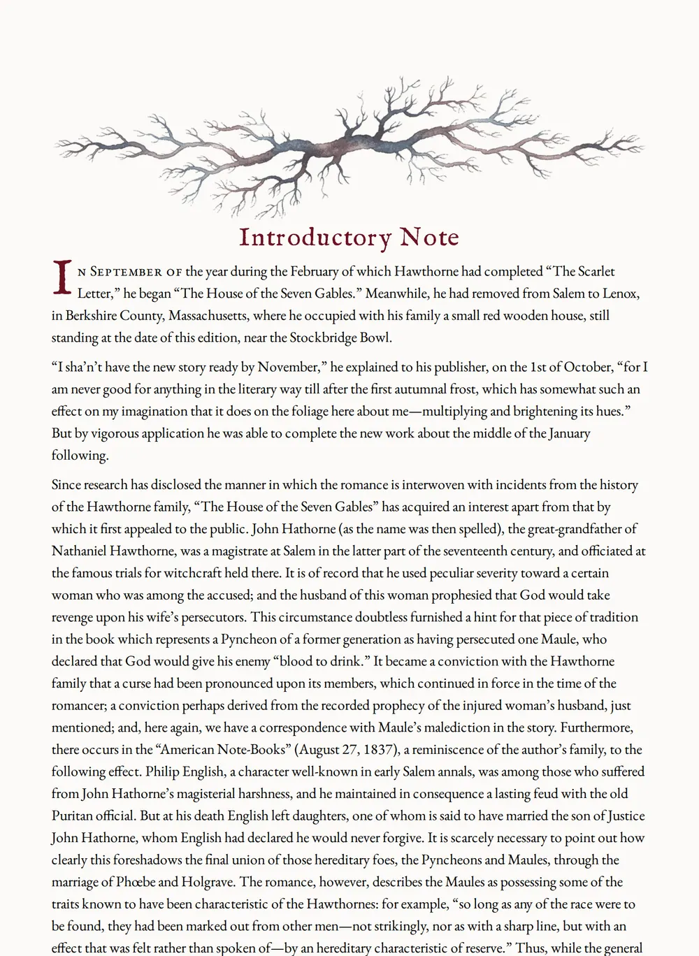 A page of The House of the Seven Gables as set for this edition