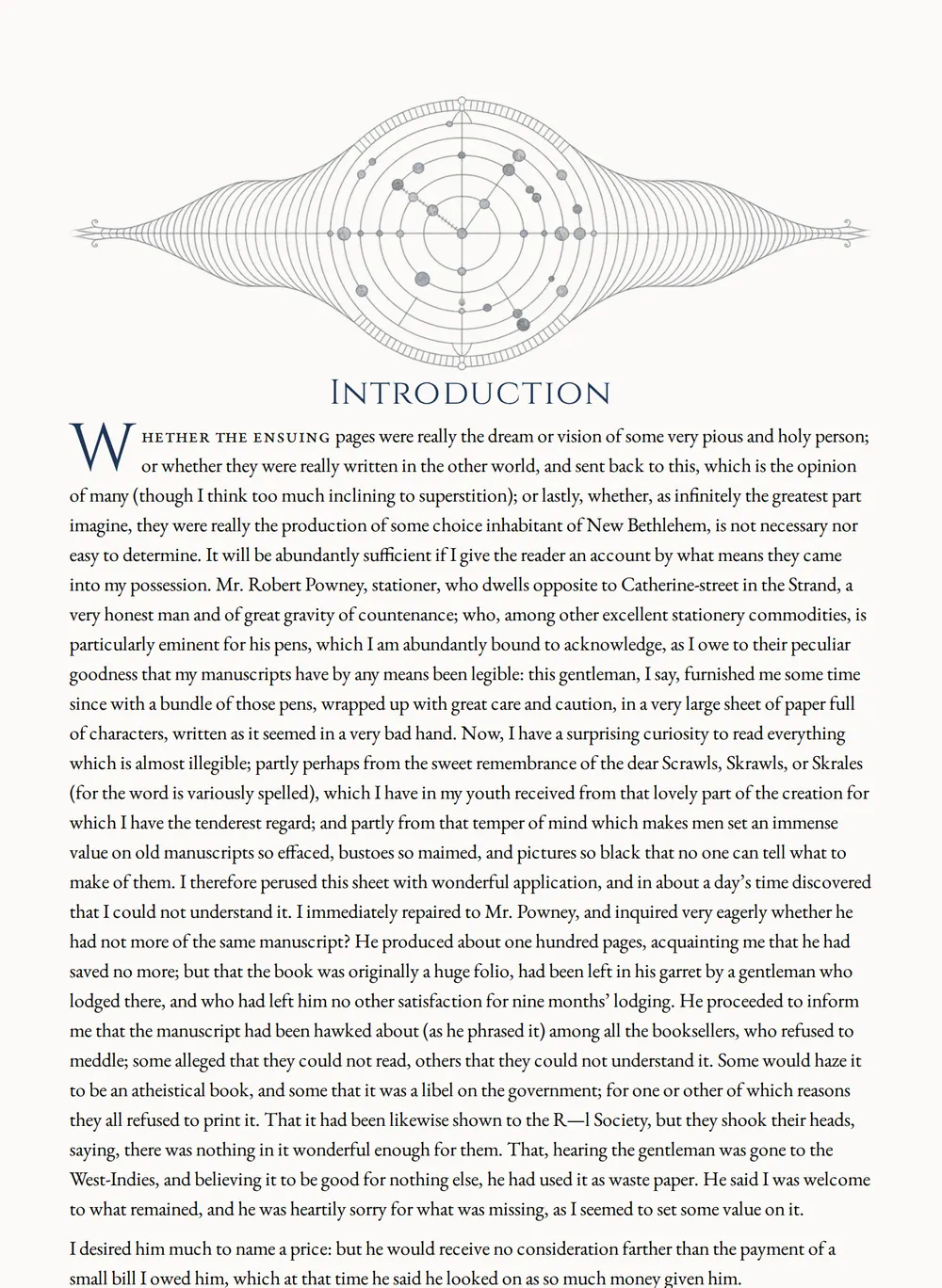 A page of A Journey from This World to the Next as set for this edition