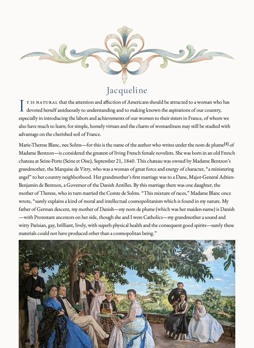 A page of Jacqueline as set for this edition