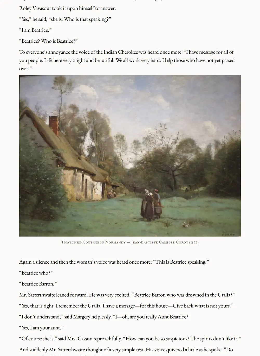 A page of The Mysterious Mr. Quin as set for this edition