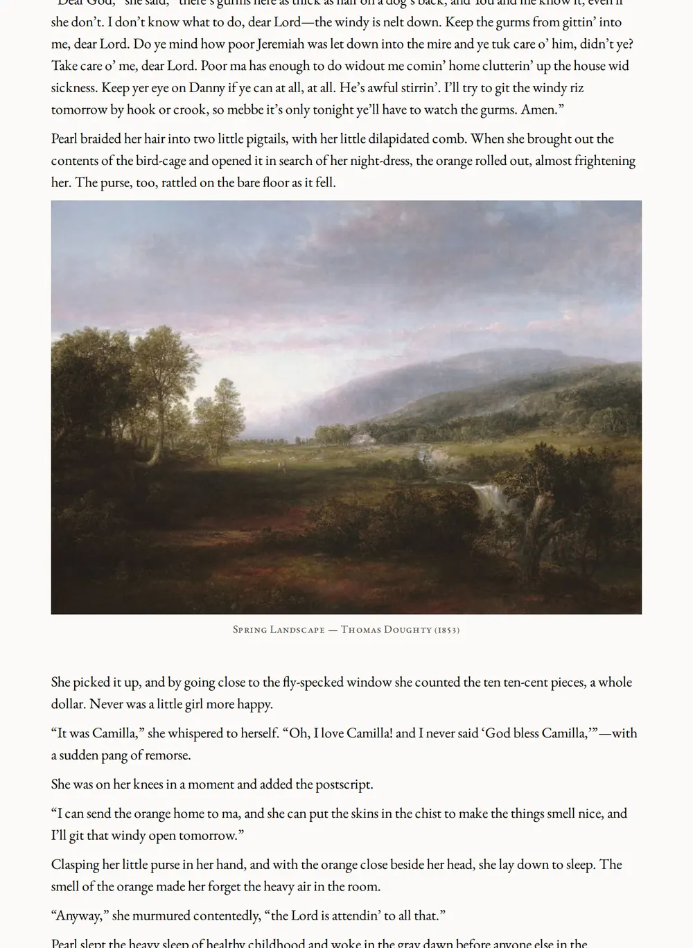 A page of Sowing Seeds in Danny as set for this edition