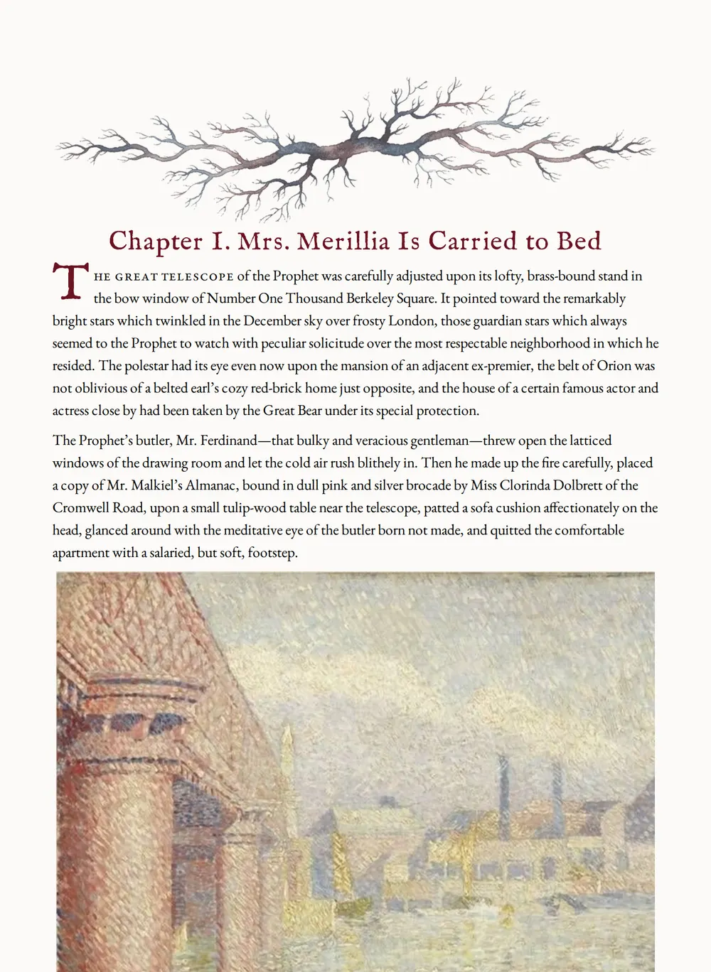 A page of The Prophet of Berkeley Square as set for this edition