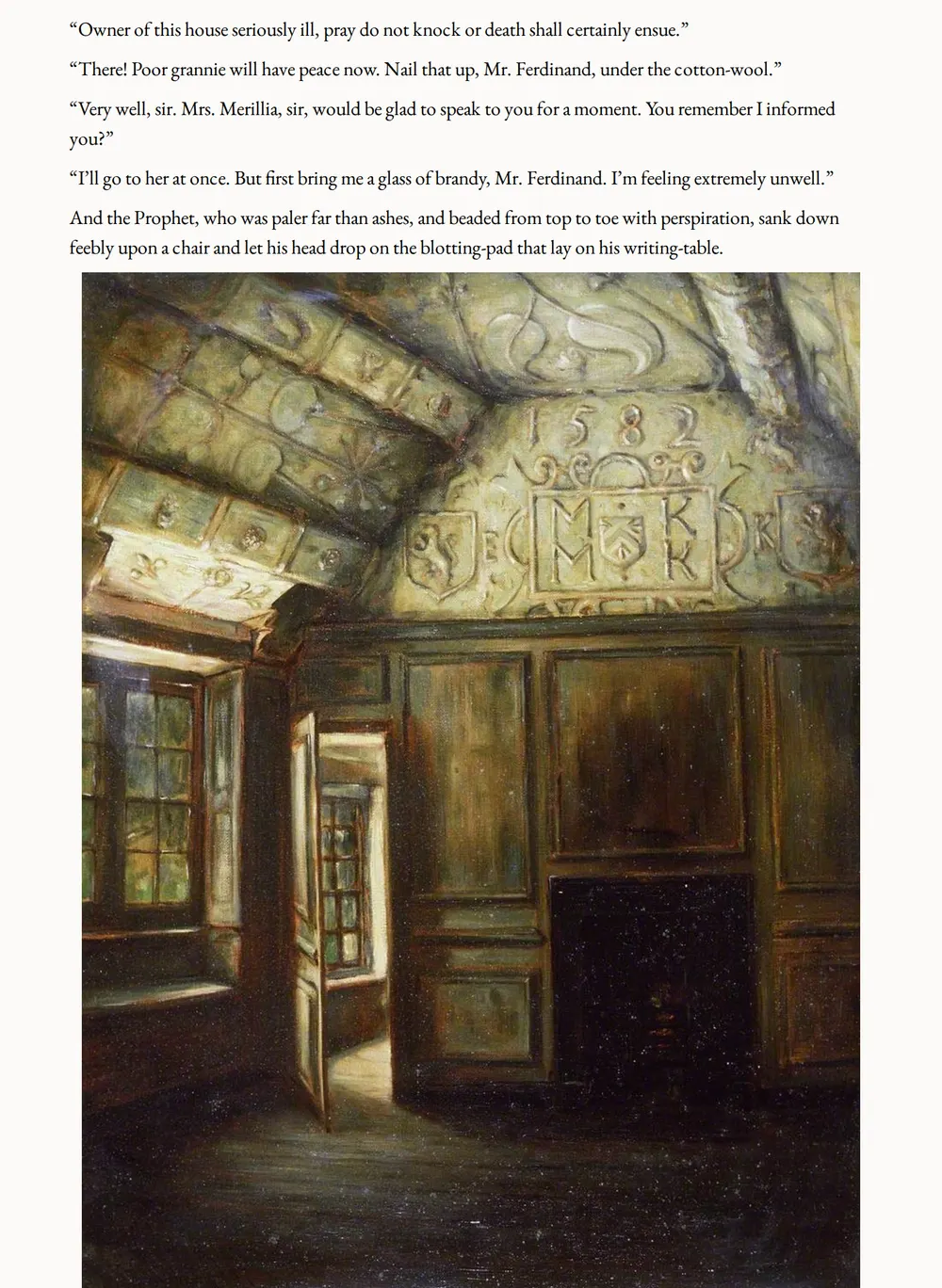 A page of The Prophet of Berkeley Square as set for this edition