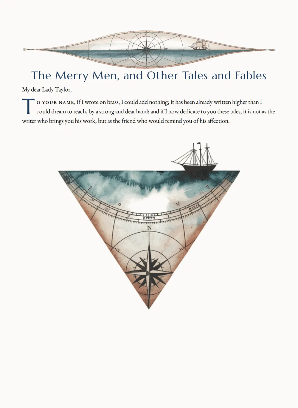 A page of The Merry Men, and Other Tales and Fables as set for this edition