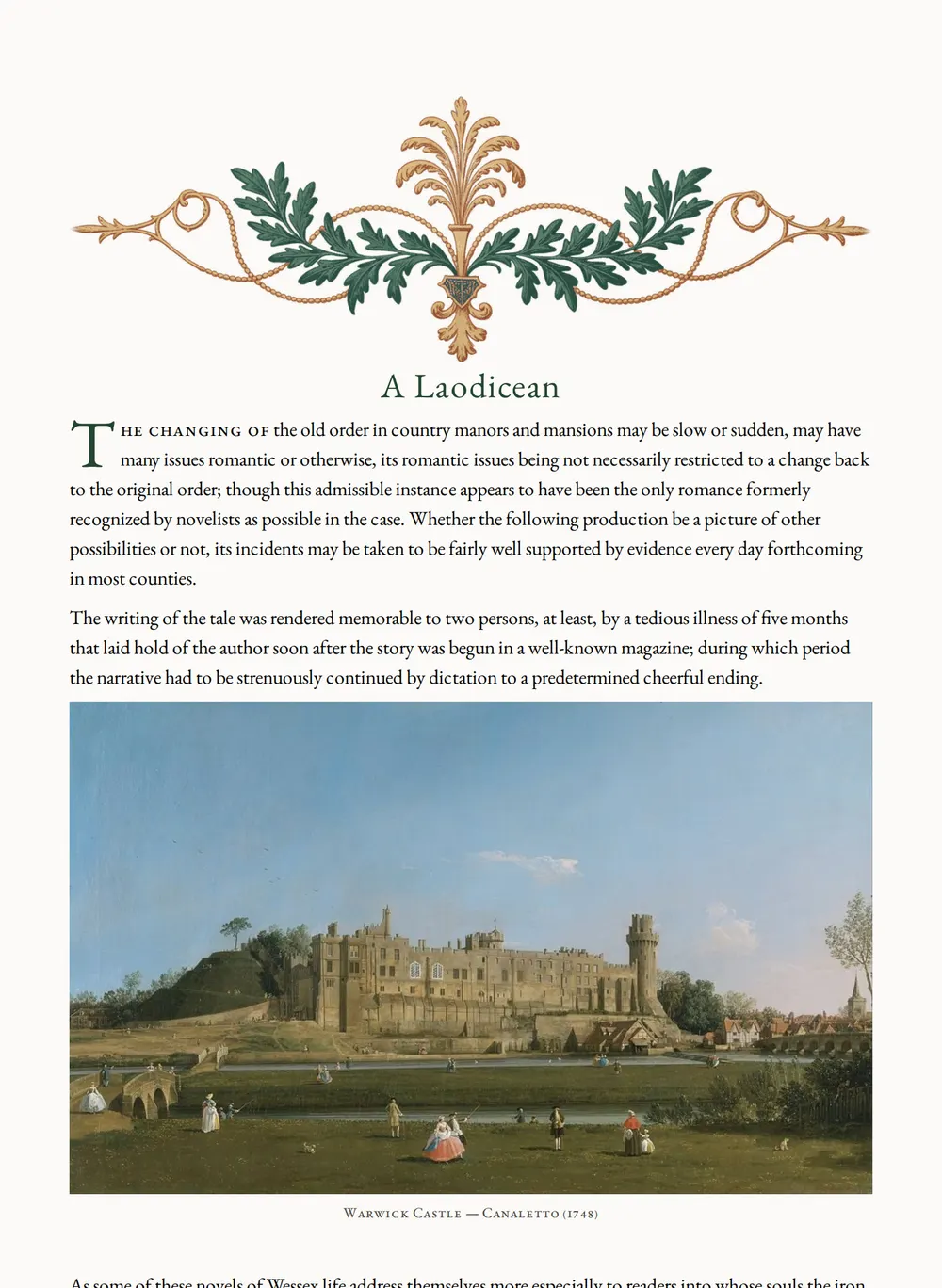 A page of A Laodicean as set for this edition
