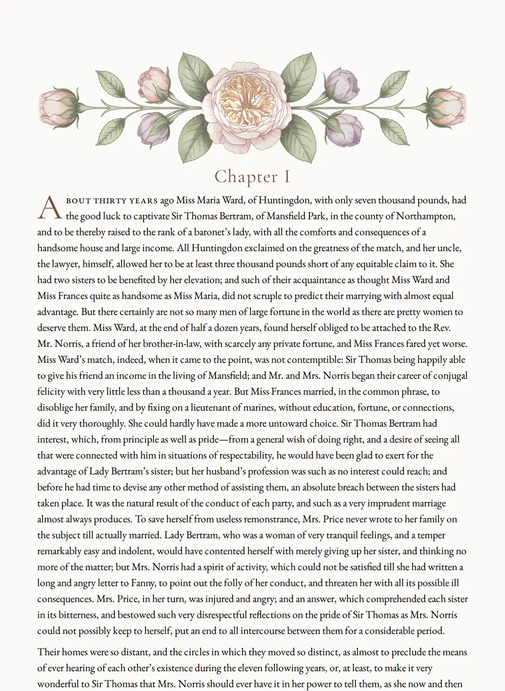 A page of Mansfield Park as set for this edition