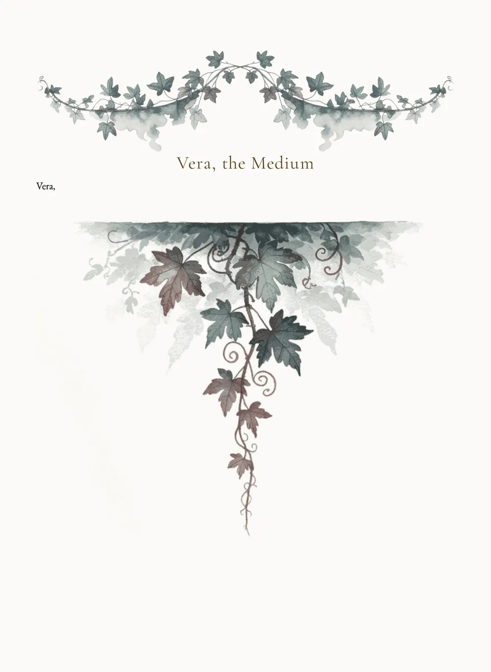 A page of Vera, the Medium as set for this edition