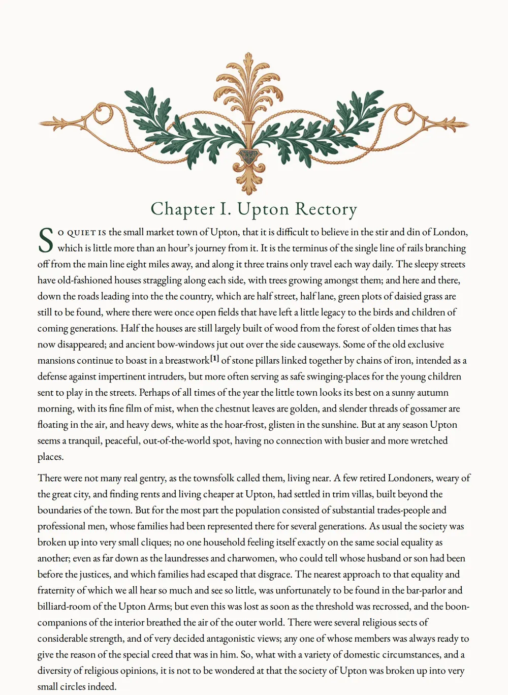 A page of Brought Home as set for this edition