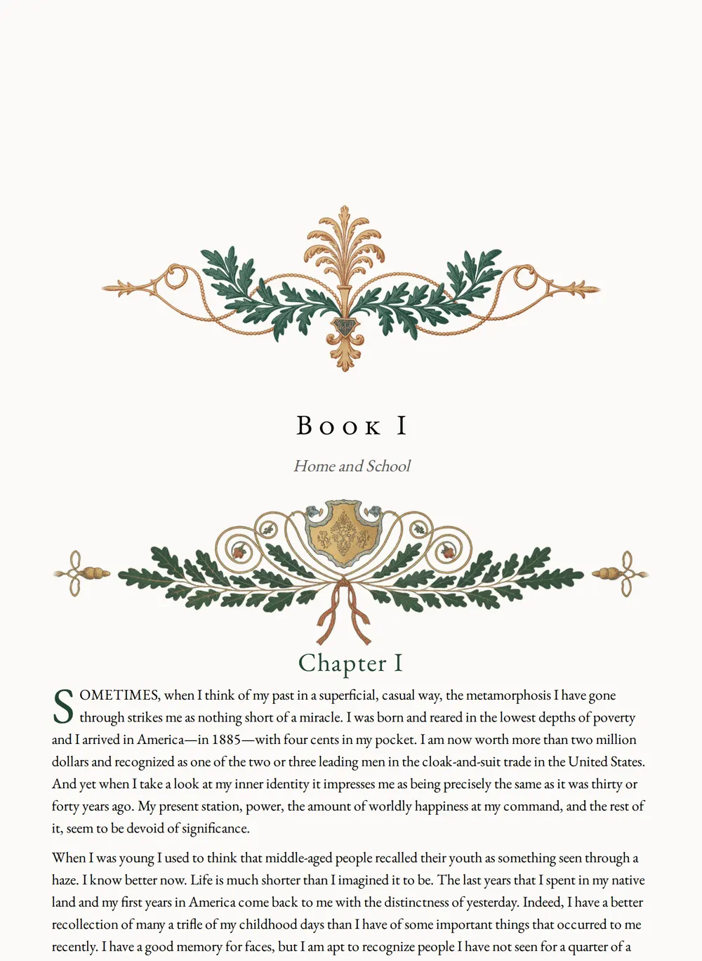 A page of The Rise of David Levinsky as set for this edition