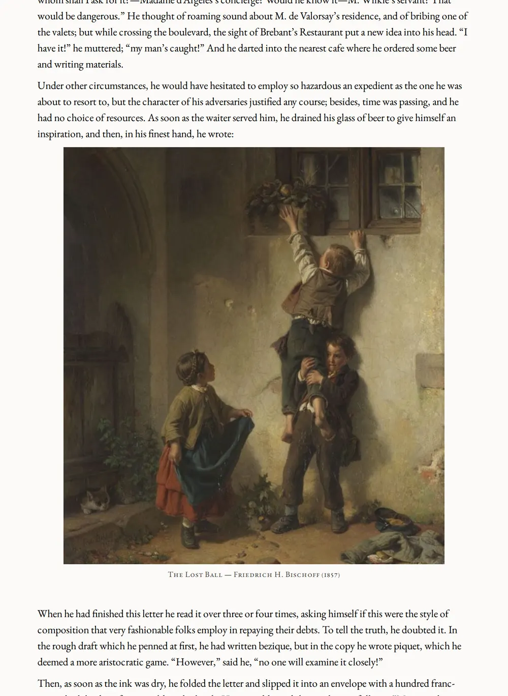 A page of Baron Trigault's Vengeance as set for this edition