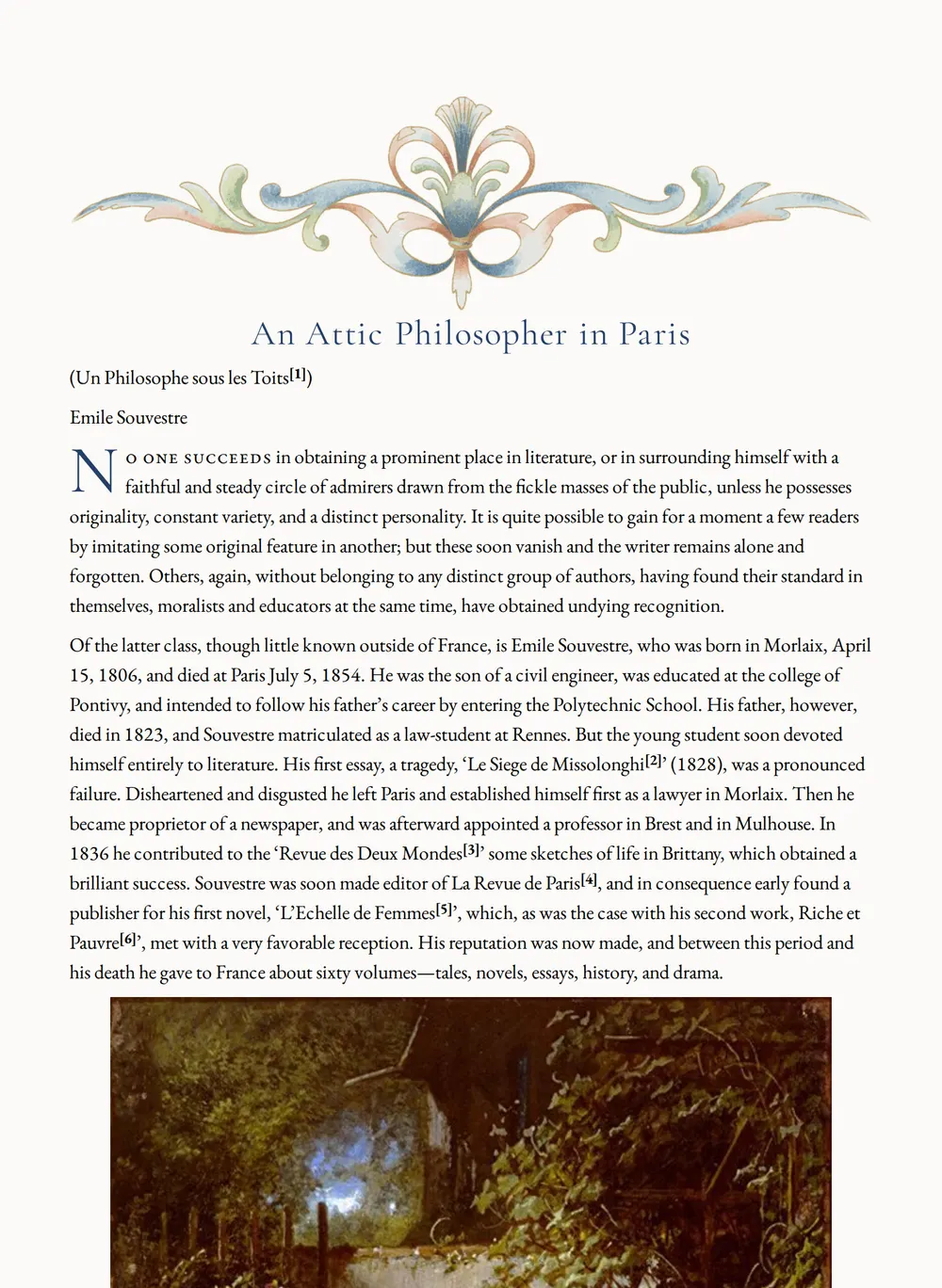 A page of An Attic Philosopher in Paris as set for this edition