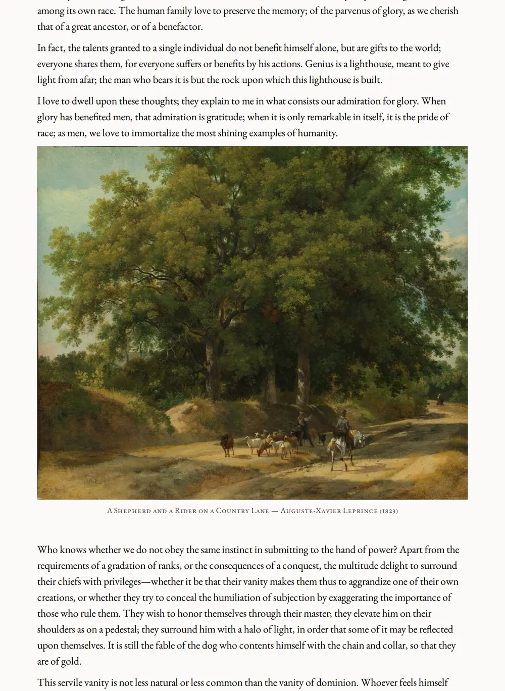 A page of An Attic Philosopher in Paris as set for this edition