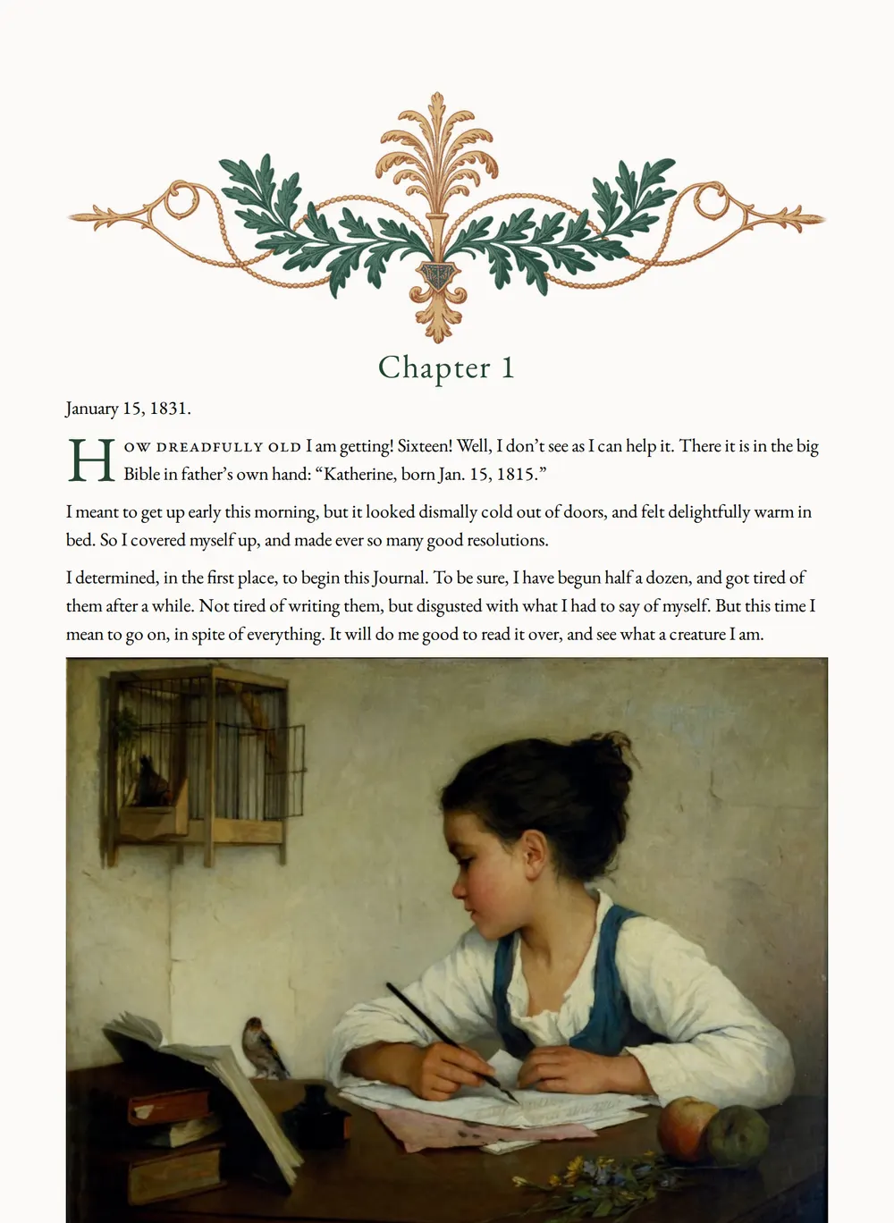A page of Stepping Heavenward as set for this edition