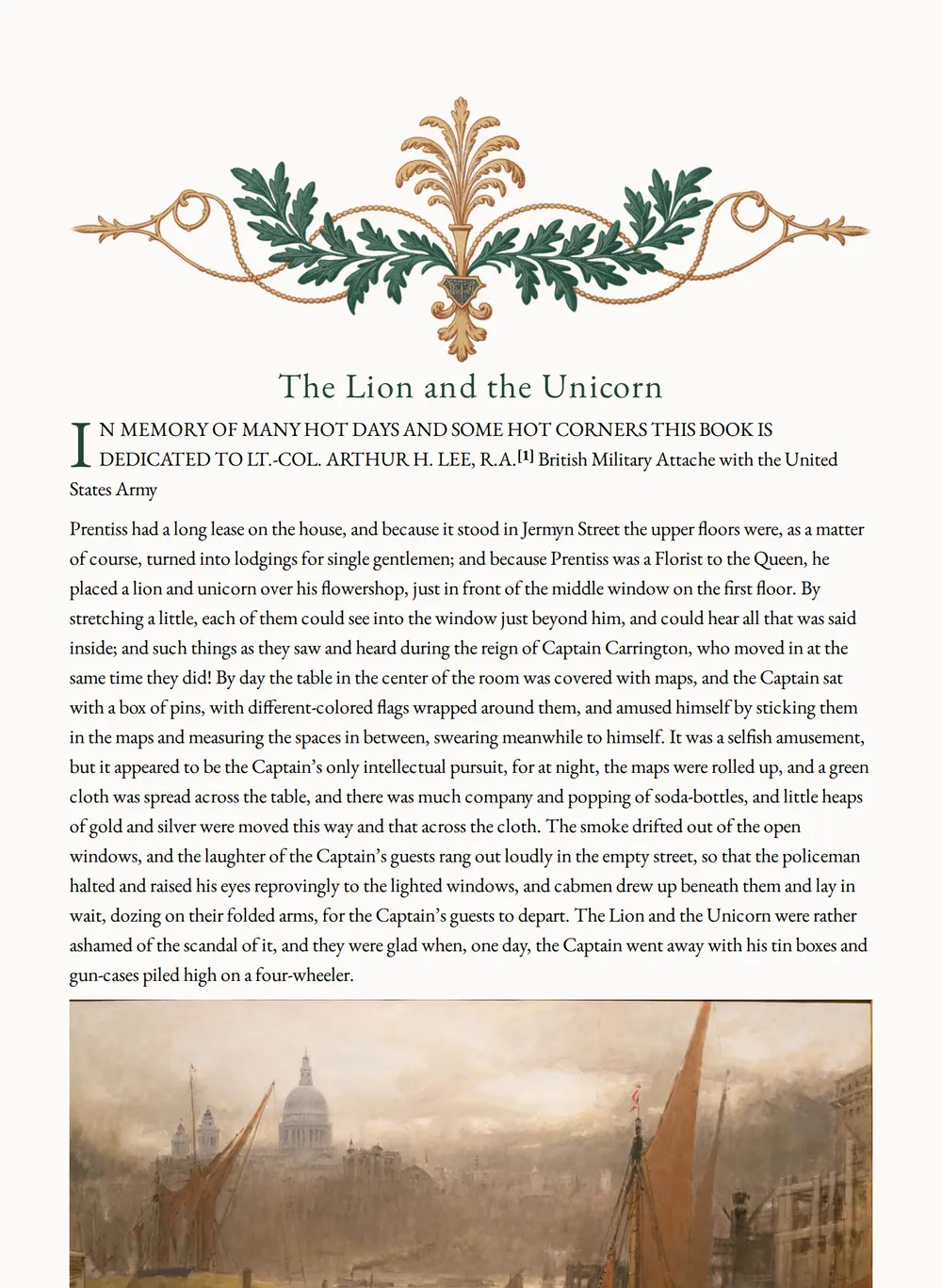 A page of The Lion and the Unicorn as set for this edition