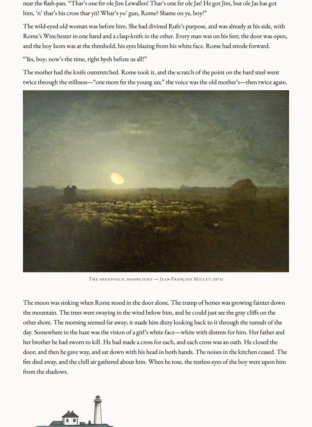 A page of A Cumberland Vendetta as set for this edition