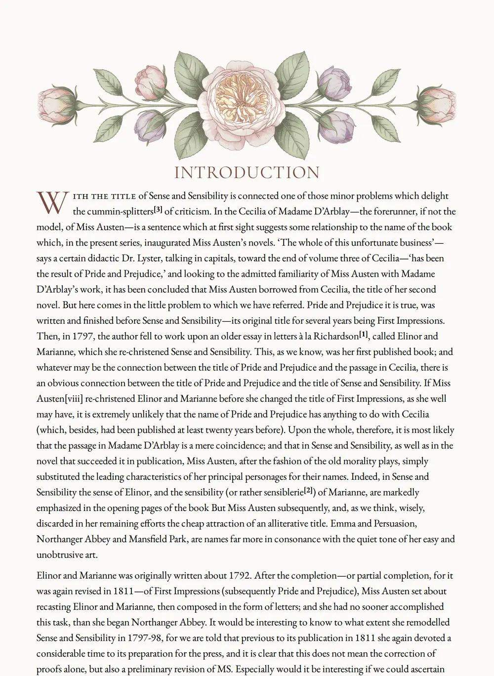 A page of Sense and Sensibility as set for this edition