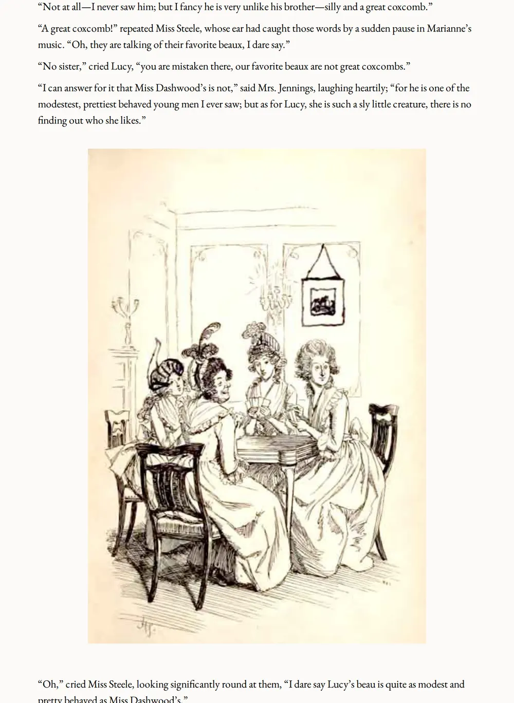 A page of Sense and Sensibility as set for this edition
