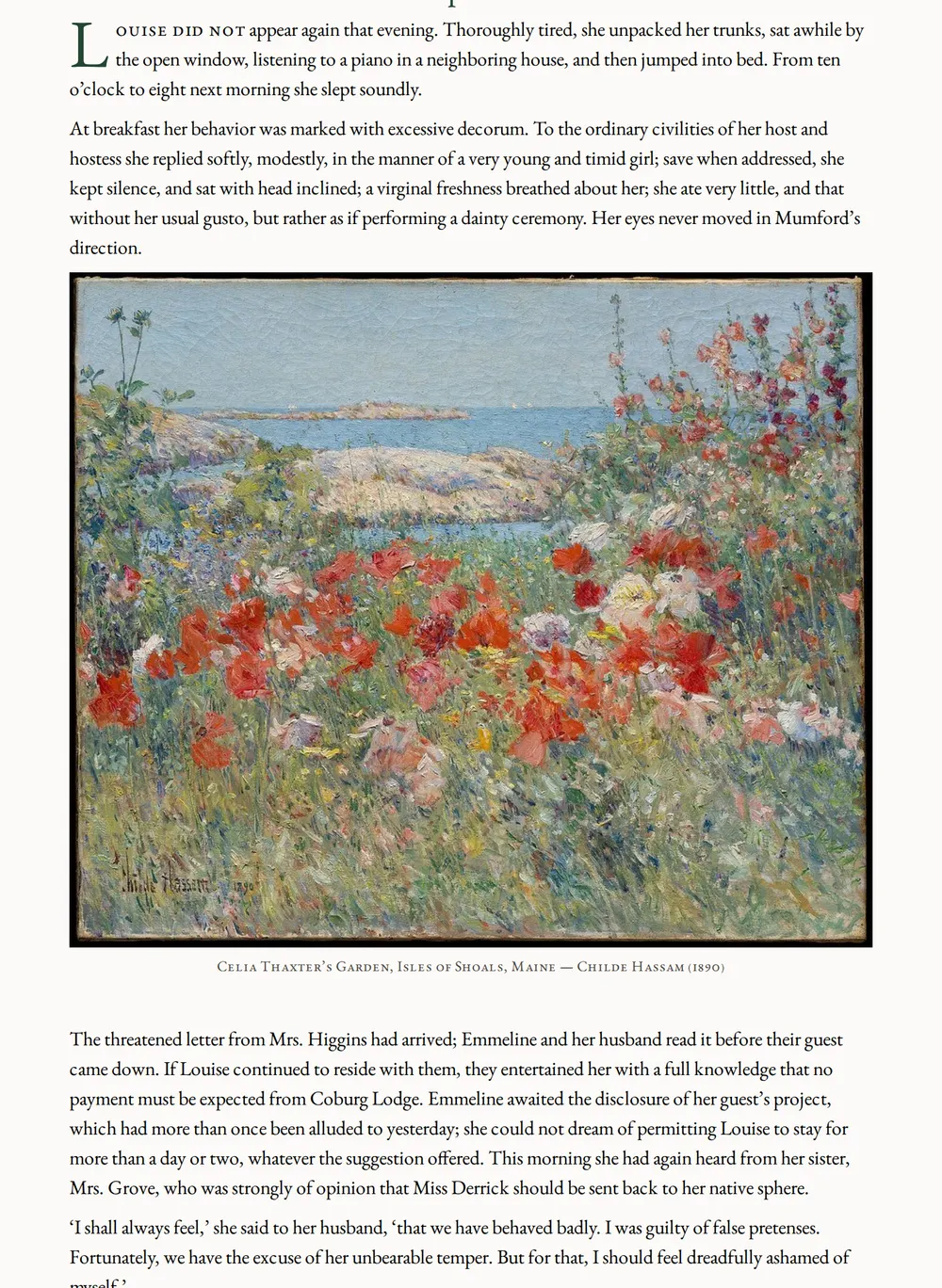 A page of The Paying Guest as set for this edition