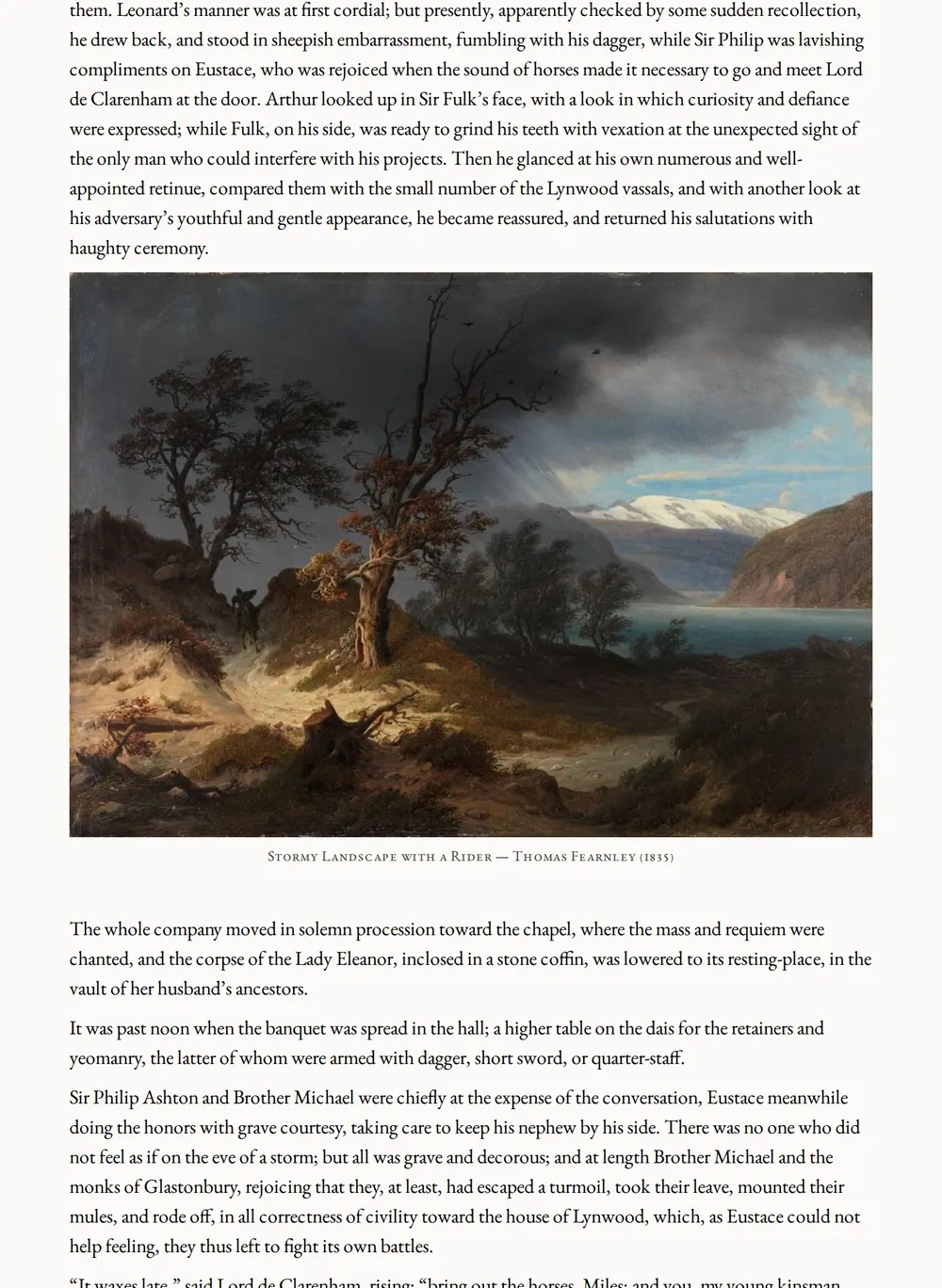 A page of The Lances of Lynwood as set for this edition