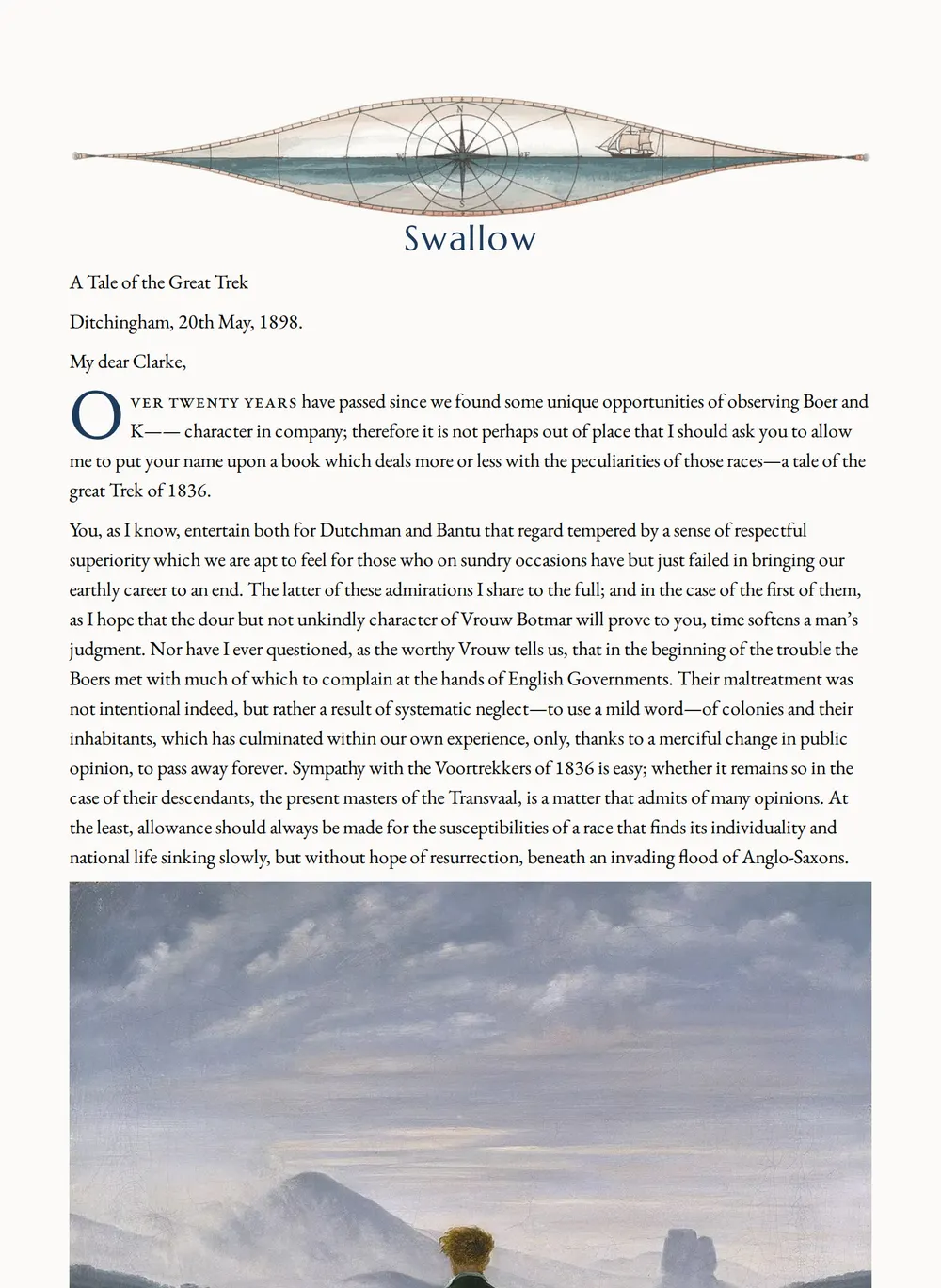 A page of Swallow as set for this edition