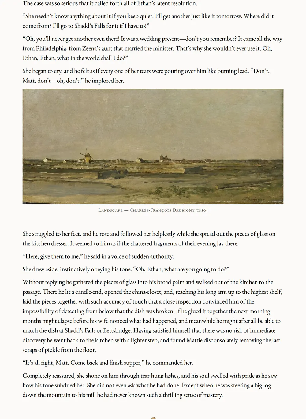 A page of Ethan Frome as set for this edition