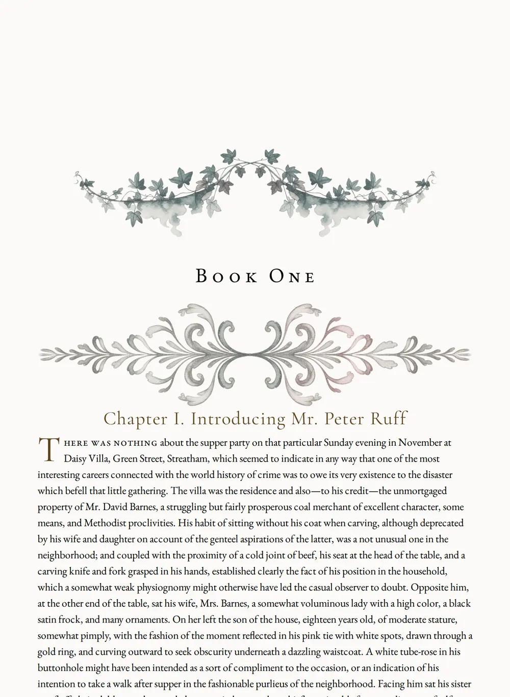 A page of Peter Ruff and the Double Four as set for this edition