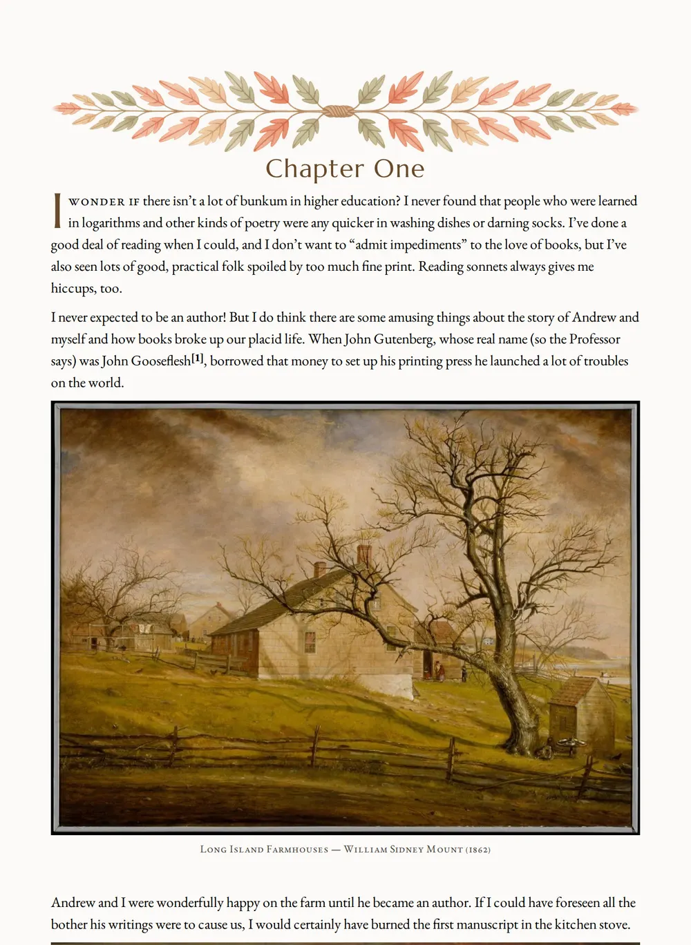 A page of Parnassus on Wheels as set for this edition