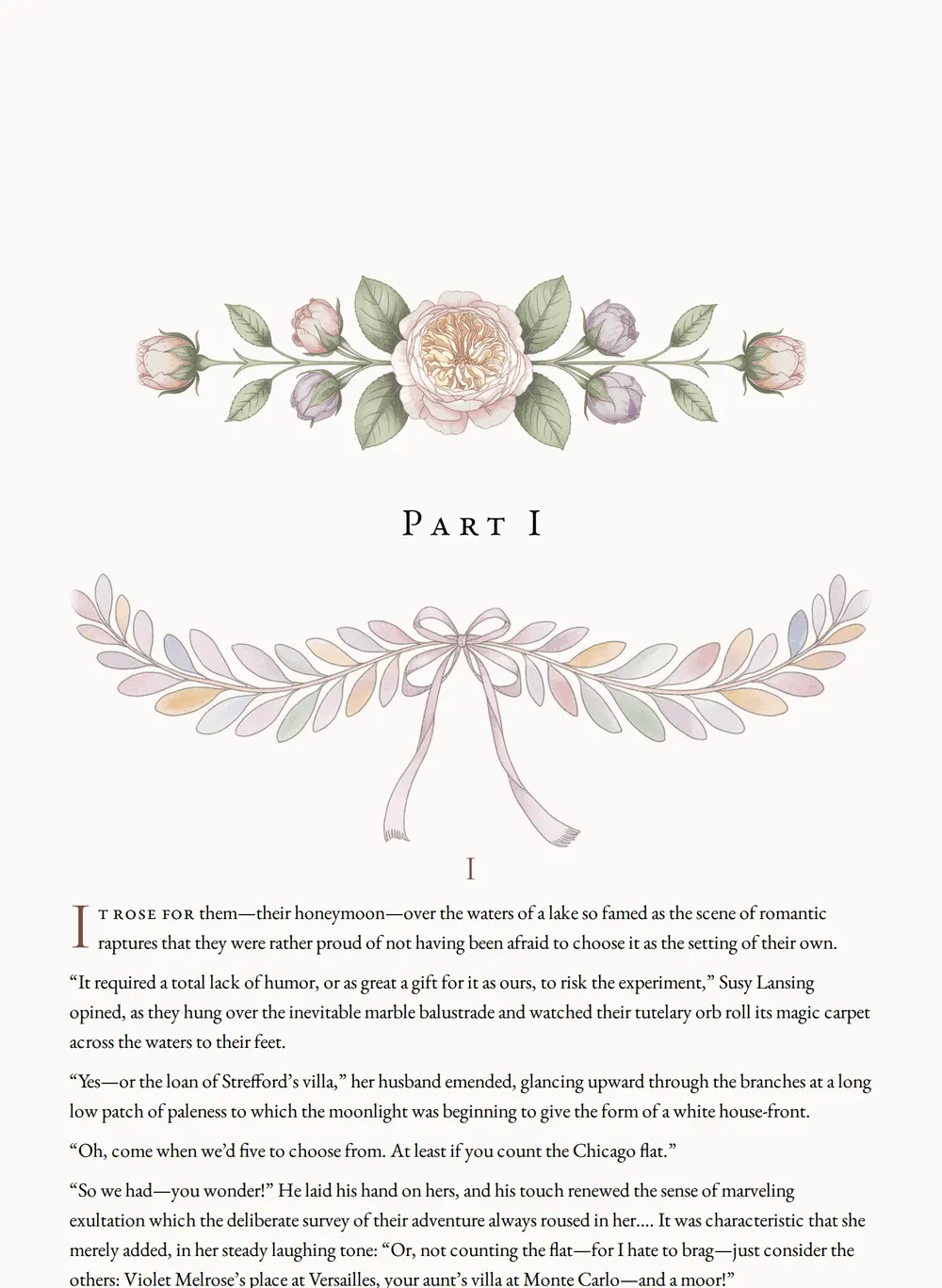 A page of The Glimpses of the Moon as set for this edition