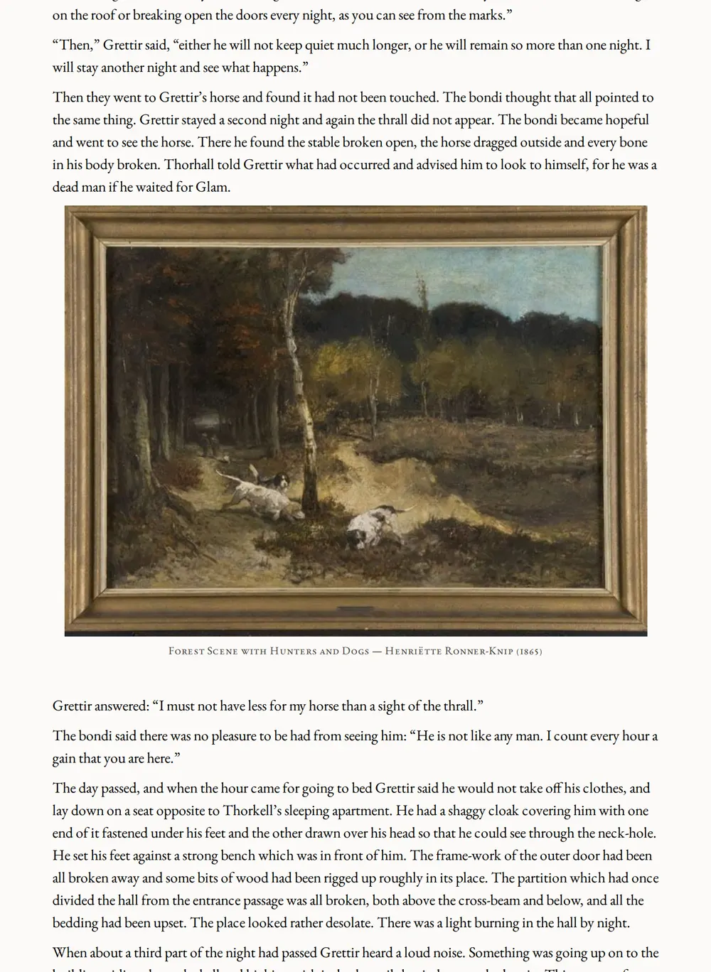 A page of The Saga of Grettir the Strong as set for this edition