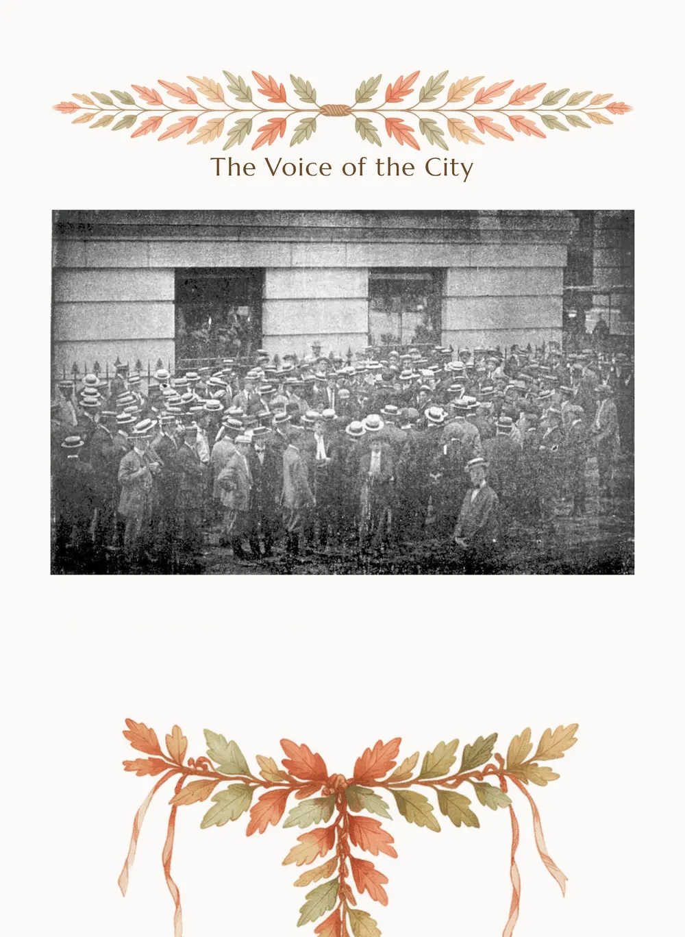 A page of The Voice of the City as set for this edition