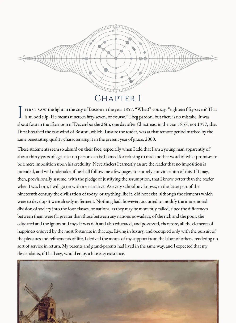 A page of Looking Backward, 2000 to 1887 as set for this edition